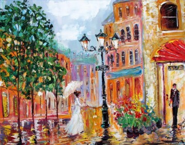 Paris Romance cityscapes Oil Paintings